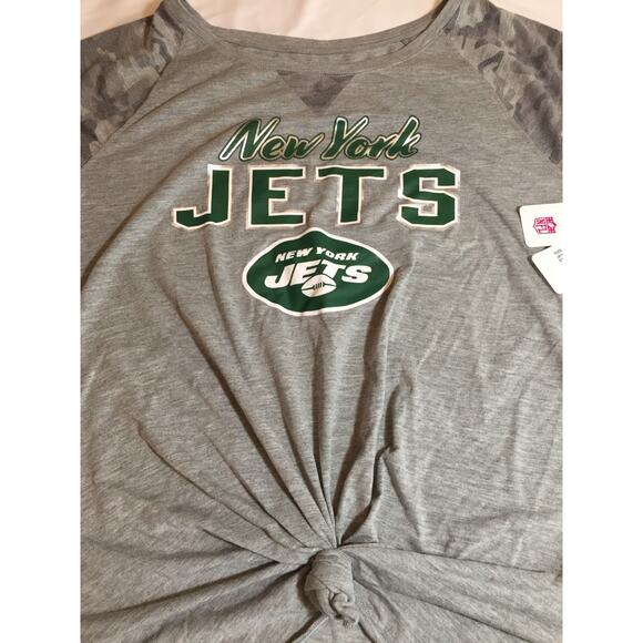 NFL Teens New York Jets Shirt Girl's Junior XL (15/17) Grey Short Sleeve - Picture 3 of 4
